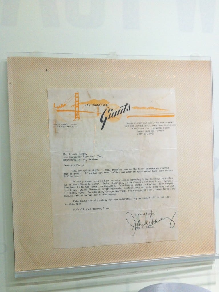 Alonzo Perry 1962 letter NSLM 12 2015