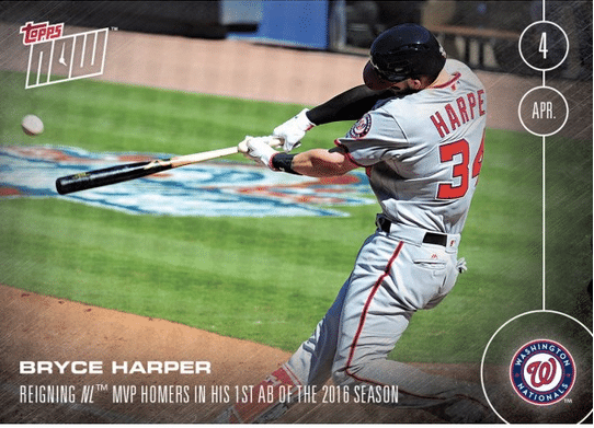 bryce harper Topps Now Opening Day card