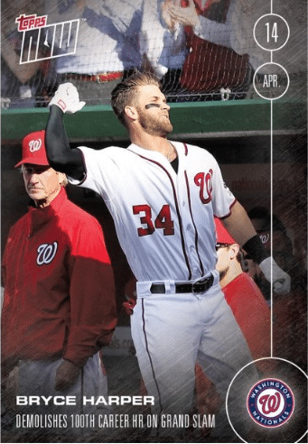 bryce harper hr 100 topps card