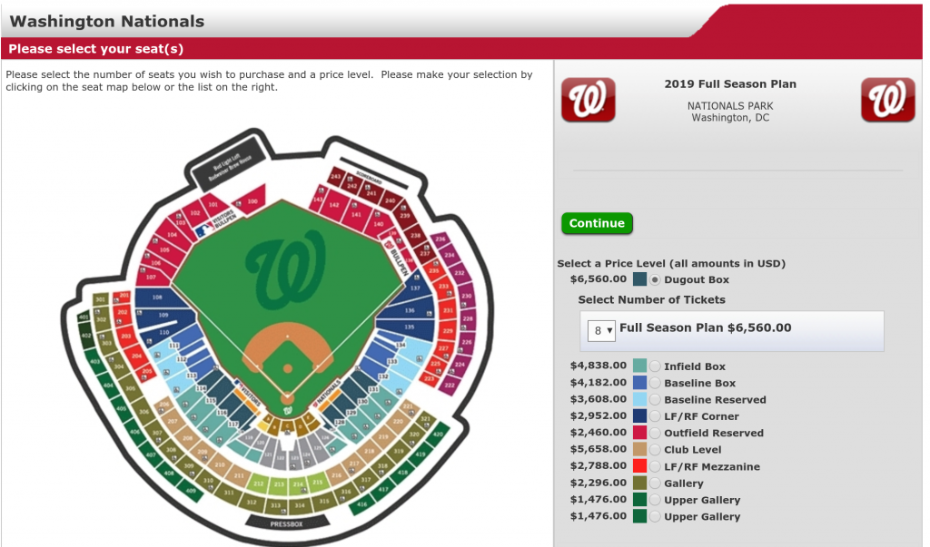 Washington Nationals Seating Chart With Rows
