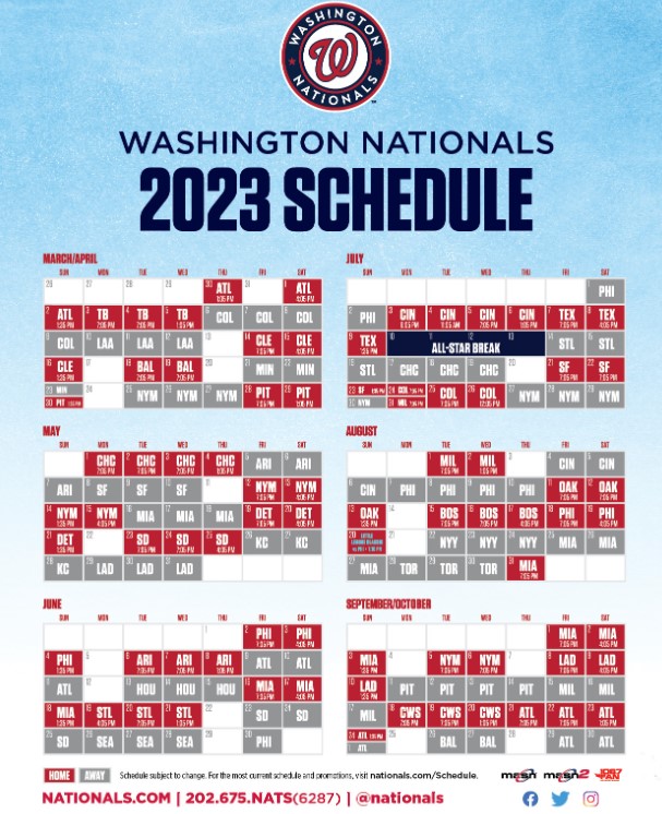 Washington Nationals release their 2023 game schedule! | TalkNats.com