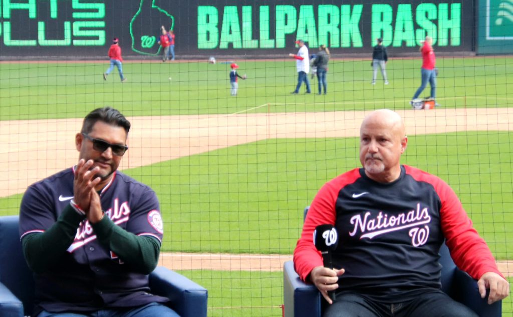 Mike Rizzo/Dave Martinez talked to invited guests at the Ballpark Bash!